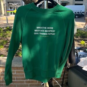 Spiritual Gangster Green Crewneck Sweatshirt with White Text